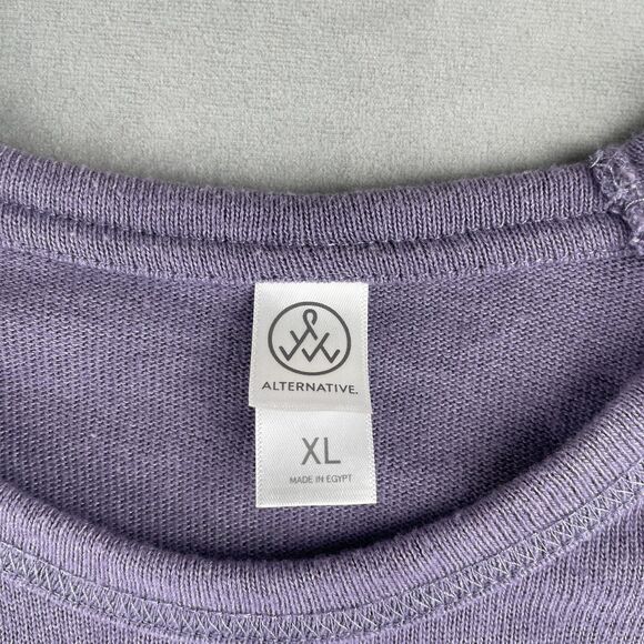Alternative Shirt Mens XL Purple Heather Raglan Long Sleeve Crewneck Bright Soft - Picture 3 of 7
